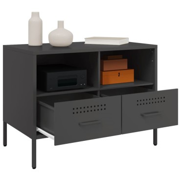 vidaXL Έπιπλα Τηλεόρασης 2 τεμ. Μαύρο 68x39x50,5cm από Χάλυβα