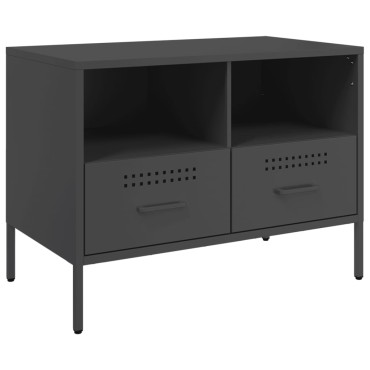 vidaXL Έπιπλα Τηλεόρασης 2 τεμ. Μαύρο 68x39x50,5cm από Χάλυβα