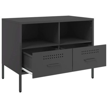 vidaXL Έπιπλα Τηλεόρασης 2 τεμ. Μαύρο 68x39x50,5cm από Χάλυβα