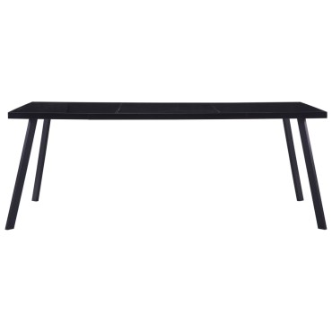 vidaXL Τραπεζαρία Μαύρη 200x100x75cm από Ψημένο Γυαλί 1 τεμ.