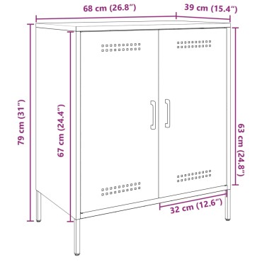 vidaXL Ντουλάπι Ροζ 68x39x79cm από Ατσάλι 1 τεμ.