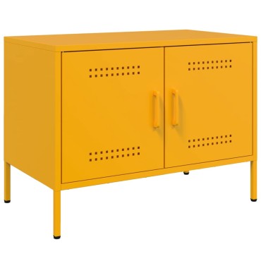vidaXL Έπιπλο Τηλεόρασης Μουσταρδί Κίτρινο 68x39x50,5cm από Ατσάλι
