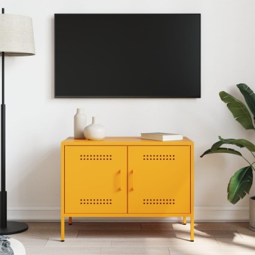 vidaXL Έπιπλο Τηλεόρασης Μουσταρδί Κίτρινο 68x39x50,5cm από Ατσάλι