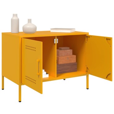vidaXL Έπιπλο Τηλεόρασης Μουσταρδί Κίτρινο 68x39x50,5cm από Ατσάλι