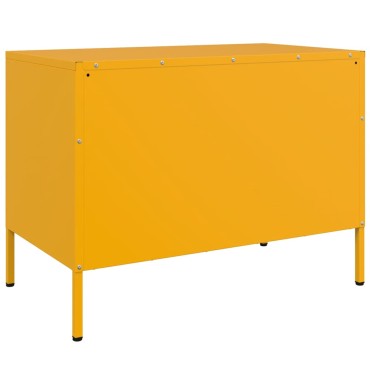 vidaXL Έπιπλο Τηλεόρασης Μουσταρδί Κίτρινο 68x39x50,5cm από Ατσάλι