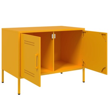 vidaXL Έπιπλο Τηλεόρασης Μουσταρδί Κίτρινο 68x39x50,5cm από Ατσάλι