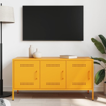 vidaXL Έπιπλο Τηλεόρασης Μουσταρδί Κίτρινο 100,5x39x50,5cm από Ατσάλι