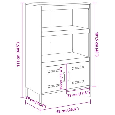 vidaXL Ραφιέρα Λευκή 68x39x113cm από Ατσάλι 1 τεμ.