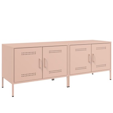 vidaXL Έπιπλα Τηλεόρασης 2 τεμ. Ροζ 68x39x50,5cm από Χάλυβα