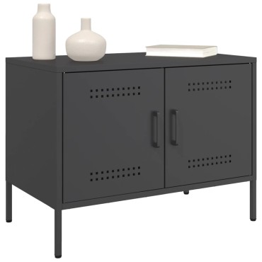 vidaXL Έπιπλα Τηλεόρασης 2 τεμ. Μαύρο 68x39x50,5cm από Χάλυβα