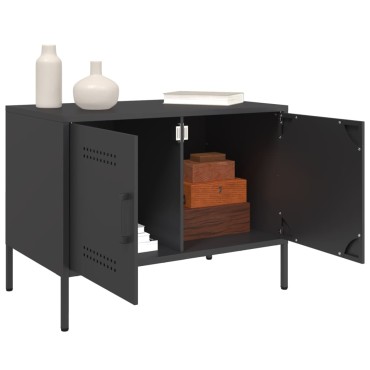 vidaXL Έπιπλα Τηλεόρασης 2 τεμ. Μαύρο 68x39x50,5cm από Χάλυβα