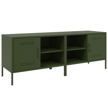vidaXL Έπιπλα Τηλεόρασης 2 τεμ. Πράσινο Λαδί 68x39x50,5cm από Χάλυβα