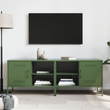vidaXL Έπιπλα Τηλεόρασης 2 τεμ. Πράσινο Λαδί 68x39x50,5cm από Χάλυβα
