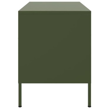 vidaXL Έπιπλα Τηλεόρασης 2 τεμ. Πράσινο Λαδί 68x39x50,5cm από Χάλυβα