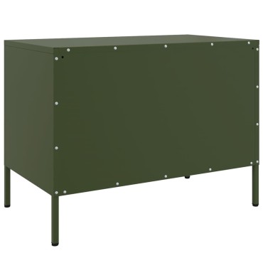 vidaXL Έπιπλα Τηλεόρασης 2 τεμ. Πράσινο Λαδί 68x39x50,5cm από Χάλυβα