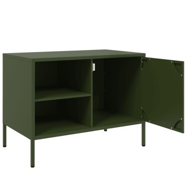 vidaXL Έπιπλα Τηλεόρασης 2 τεμ. Πράσινο Λαδί 68x39x50,5cm από Χάλυβα