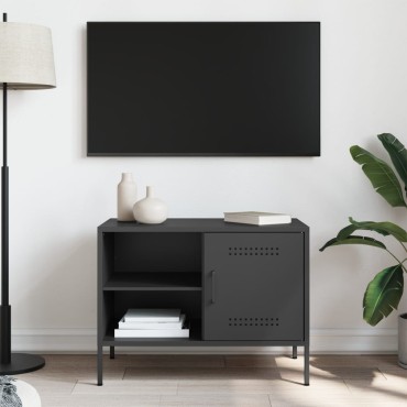vidaXL Έπιπλο Τηλεόρασης Μαύρο 68x39x50,5cm Ατσάλινο