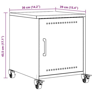 vidaXL Κομοδίνα 2 τεμ. Ροζ 36x39x43,5cm από Χάλυβα