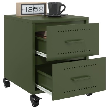 vidaXL Κομοδίνο Πράσινο Λαδί 36x39x43,5cm από Χάλυβα 1 τεμ.