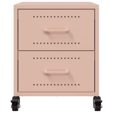 vidaXL Κομοδίνα 2 τεμ. Ροζ 36x39x43,5cm από Χάλυβα