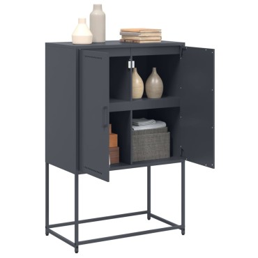 vidaXL Έπιπλο Τηλεόρασης Μαύρο 68,5x39x60,5cm Ατσάλινο