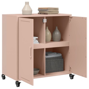 vidaXL Ντουλάπι Ροζ 68x39x72cm από Χάλυβα 1 τεμ.
