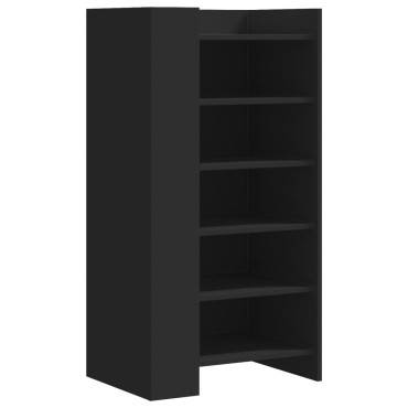 vidaXL Παπουτσοθήκη Μαύρη 52x37,5x100cm από Επεξεργασμένο Ξύλο
