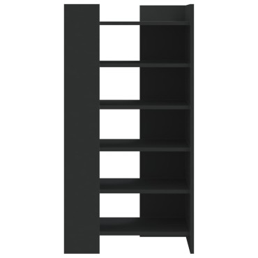 vidaXL Παπουτσοθήκη Μαύρη 52x37,5x100cm από Επεξεργασμένο Ξύλο