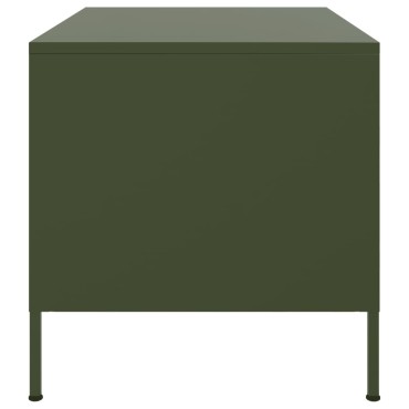 vidaXL Τραπεζάκι Σαλονιού Πράσινο Λαδί 68x50x50,5cm από Ατσάλι 1 τεμ.