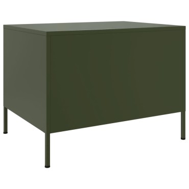 vidaXL Τραπεζάκι Σαλονιού Πράσινο Λαδί 68x50x50,5cm από Ατσάλι 1 τεμ.