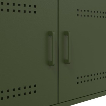 vidaXL Τραπεζάκι Σαλονιού Πράσινο Λαδί 68x50x50,5cm από Ατσάλι 1 τεμ.