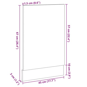 vidaXL Πρόσοψη Πλυντηρίου Πιάτων Lyon Sonoma Δρυς 45x3x67cm 1 τεμ.