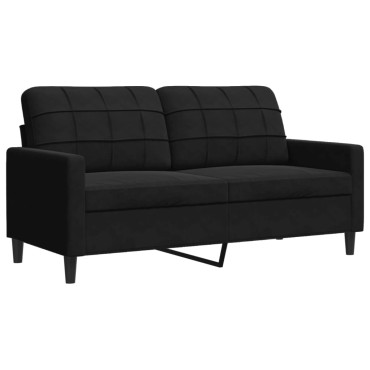 vidaXL Καναπές Διθέσιος Μαύρος Βελούδινος 157x77x80cm 1 τεμ.