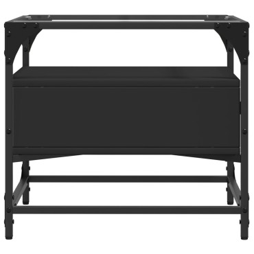 vidaXL Τραπεζάκι Σαλονιού Μαύρο 50x50x45cm με Γυάλινες Πόρτες 1 τεμ.