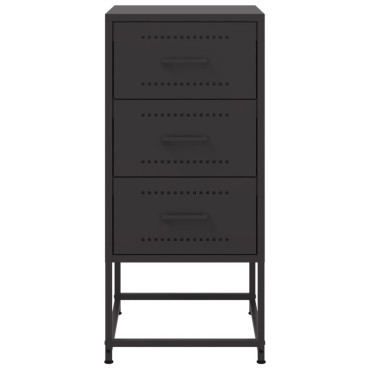 vidaXL Κομοδίνα 2 τεμ. Μαύρα 36x39x78cm Χάλυβα