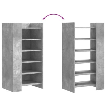 vidaXL Παπουτσοθήκη Γκρι Σκυροδέματος 52x37,5x100cm Επεξεργασμένο Ξύλο