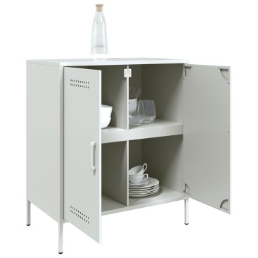 vidaXL Μπουφές Λευκός 68x39x79cm από Ατσάλι 1 τεμ.