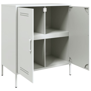 vidaXL Μπουφές Λευκός 68x39x79cm από Ατσάλι 1 τεμ.