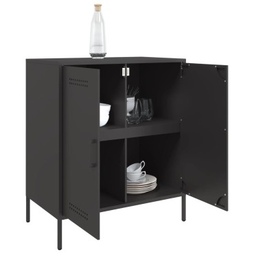 vidaXL Ντουλάπι Μαύρο 68x39x79cm από Ατσάλι 1 τεμ.