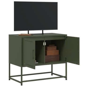 vidaXL Έπιπλο Τηλεόρασης Πράσινο Λαδί 68,5x39x60,5cm από Ατσάλι
