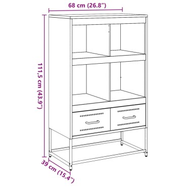 vidaXL Ντουλάπι Μαύρο 68x39x111,5cm από Χάλυβα 1 τεμ.