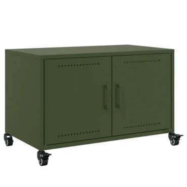vidaXL Έπιπλο Τηλεόρασης Πράσινο Λαδί 68x39x43,5cm από Ατσάλι