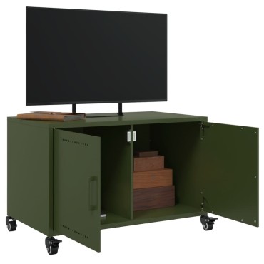 vidaXL Έπιπλο Τηλεόρασης Πράσινο Λαδί 68x39x43,5cm από Ατσάλι