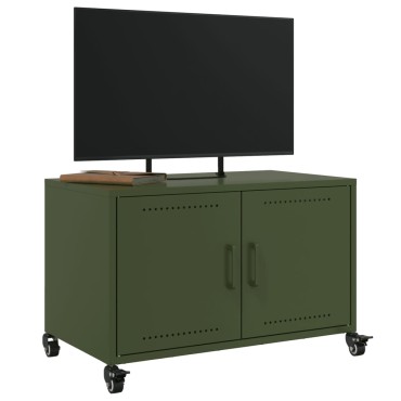 vidaXL Έπιπλο Τηλεόρασης Πράσινο Λαδί 68x39x43,5cm από Ατσάλι