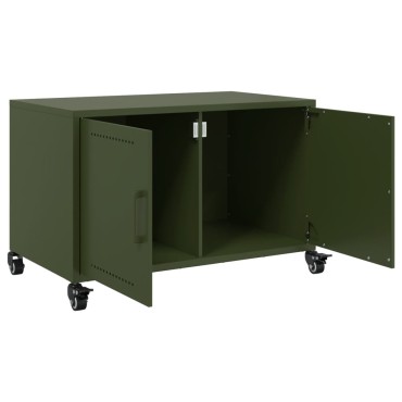 vidaXL Έπιπλο Τηλεόρασης Πράσινο Λαδί 68x39x43,5cm από Ατσάλι