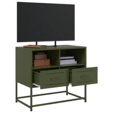 vidaXL Έπιπλο Τηλεόρασης Πράσινο Λαδί 68,5x39x60,5cm από Ατσάλι
