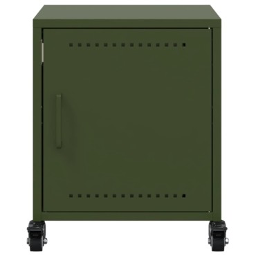 vidaXL Κομοδίνα 2 τεμ. Πράσινο Λαδί 36x39x43,5cm από Χάλυβα