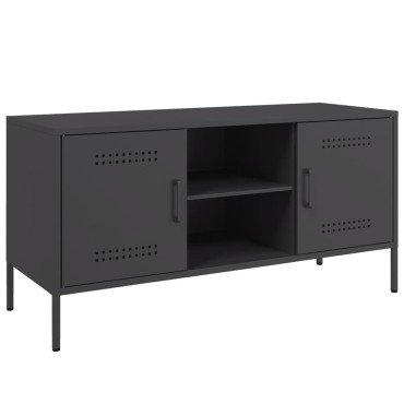 vidaXL Έπιπλο Τηλεόρασης Μαύρο 100,5x39x50,5cm Ατσάλινο