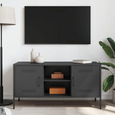 vidaXL Έπιπλο Τηλεόρασης Μαύρο 100,5x39x50,5cm Ατσάλινο