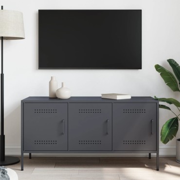 vidaXL Έπιπλο Τηλεόρασης Ανθρακί 100,5x39x50,5cm από Ατσάλι